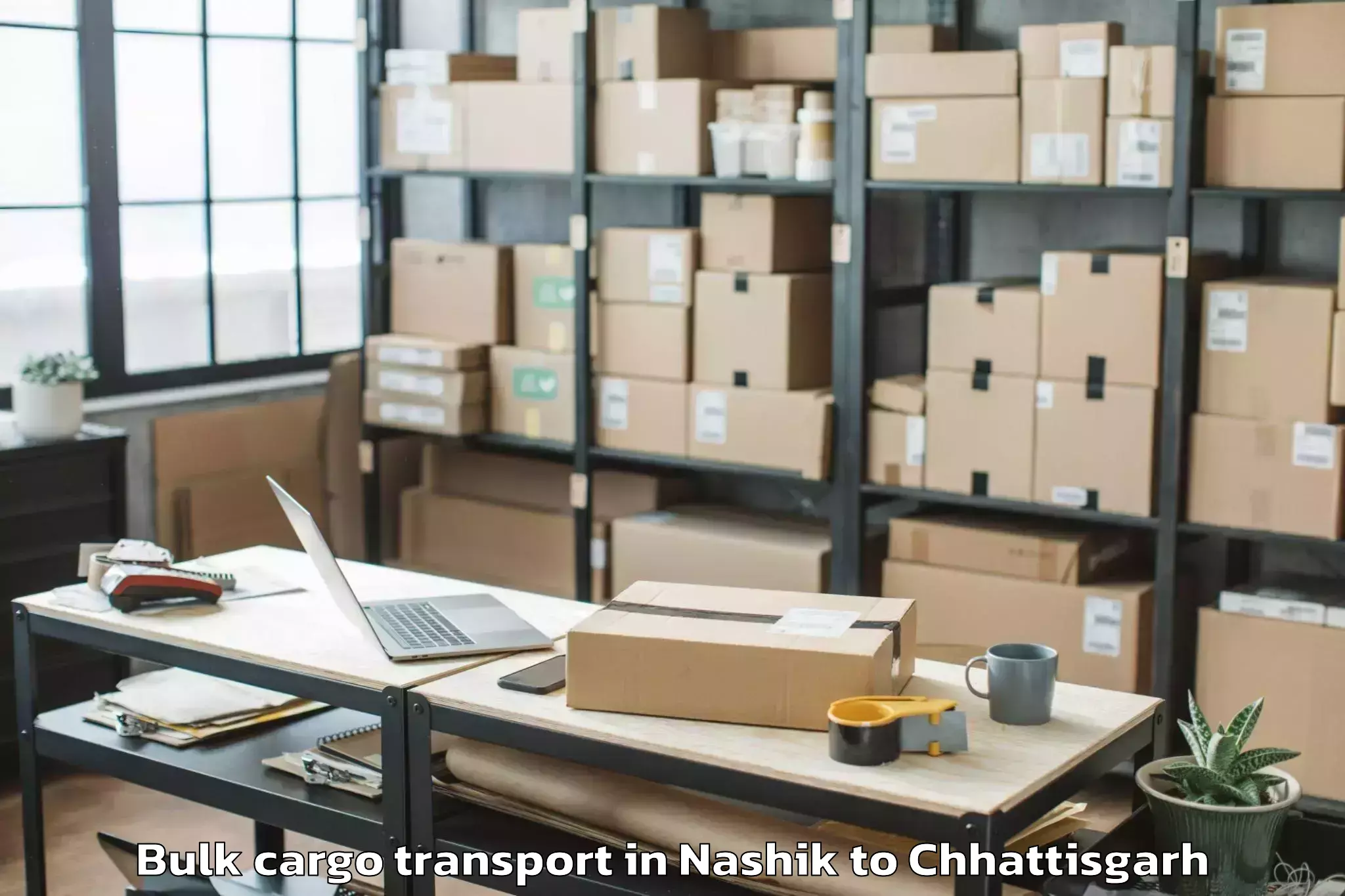 Book Nashik to Isbm University Gariyaband Bulk Cargo Transport Online